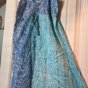 SOLD India Boutique Blue and White Paisley Dress